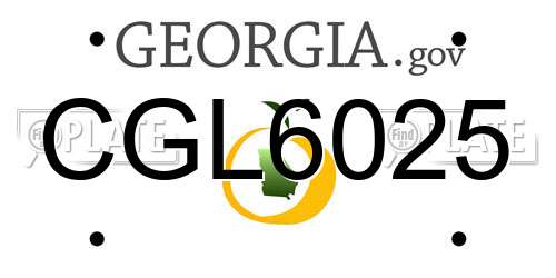 CGL6025 Georgia License Plate