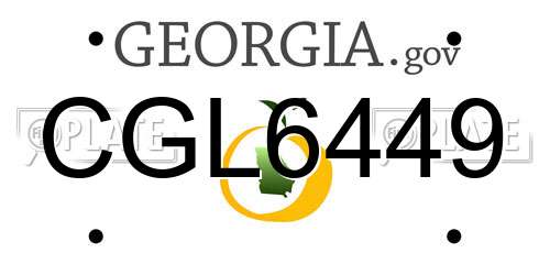 CGL6449 Georgia License Plate