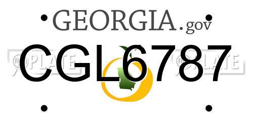 CGL6787 Georgia License Plate