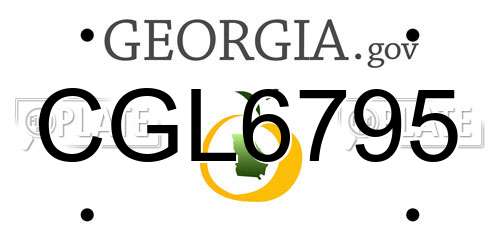 CGL6795 Georgia License Plate