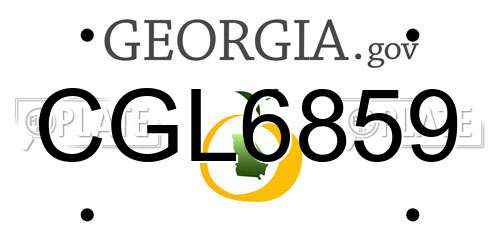 CGL6859 Georgia License Plate