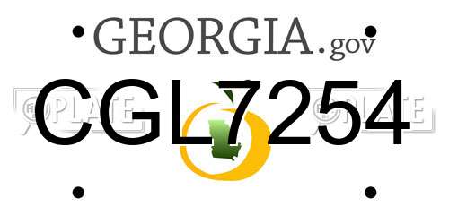 CGL7254 Georgia License Plate