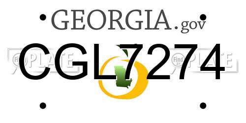 CGL7274 Georgia License Plate