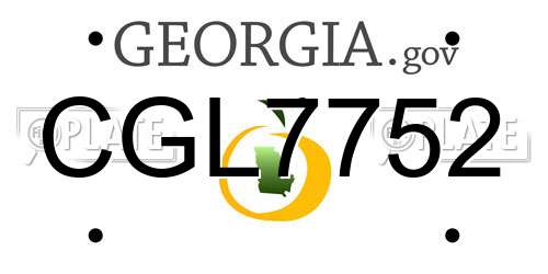 CGL7752 Georgia License Plate