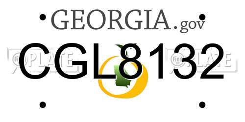 CGL8132 Georgia License Plate