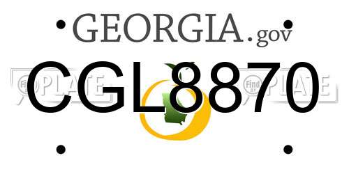 CGL8870 Georgia License Plate