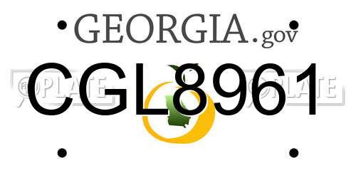 CGL8961 Georgia License Plate