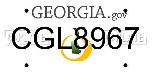 CGL8967 Georgia License Plate