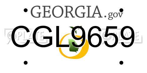 CGL9659 Georgia License Plate