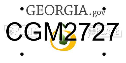CGM2727 Georgia License Plate
