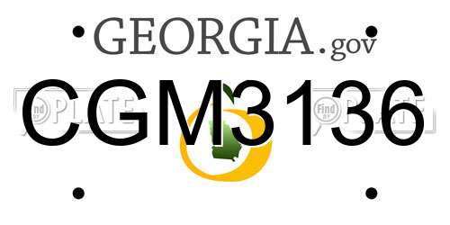 CGM3136 Georgia License Plate