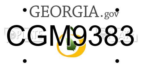 CGM9383 Georgia License Plate