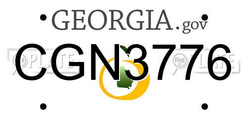 CGN3776 Georgia License Plate
