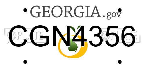 CGN4356 Georgia License Plate