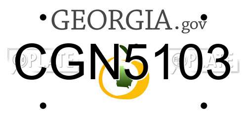 CGN5103 Georgia License Plate