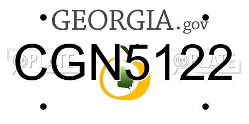 CGN5122 Georgia License Plate