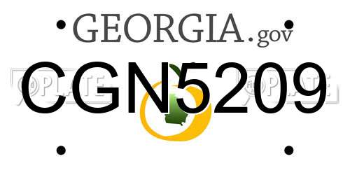 CGN5209 Georgia License Plate