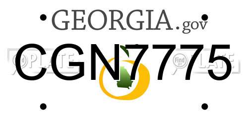 CGN7775 Georgia License Plate