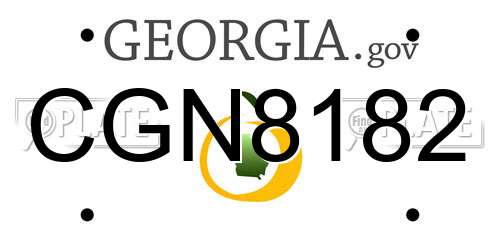 CGN8182 Georgia License Plate