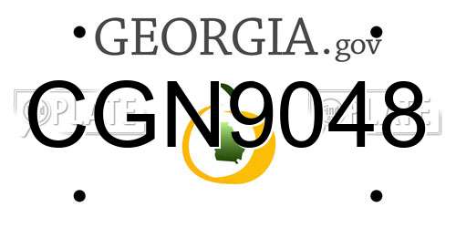 CGN9048 Georgia License Plate