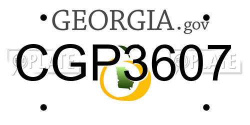 CGP3607 Georgia License Plate