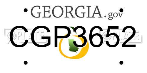 CGP3652 Georgia License Plate