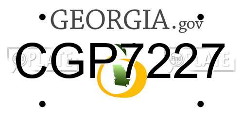 CGP7227 Georgia License Plate