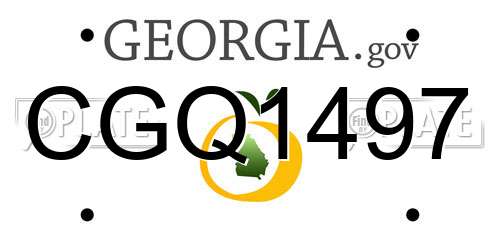 CGQ1497 Georgia License Plate