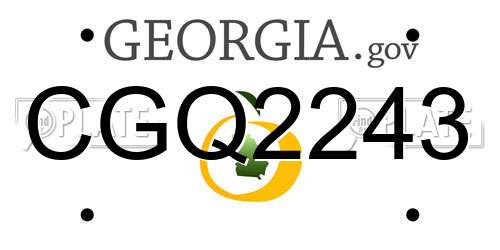 CGQ2243 Georgia License Plate