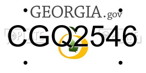 CGQ2546 Georgia License Plate