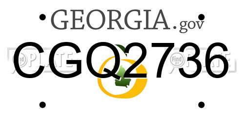 CGQ2736 Georgia License Plate