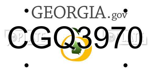 CGQ3970 Georgia License Plate