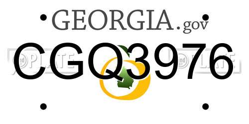 CGQ3976 Georgia License Plate