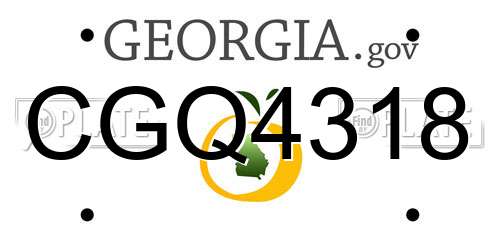 CGQ4318 Georgia License Plate