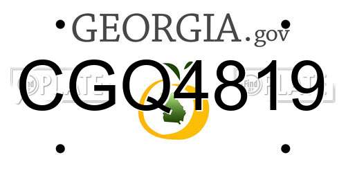 CGQ4819 Georgia License Plate