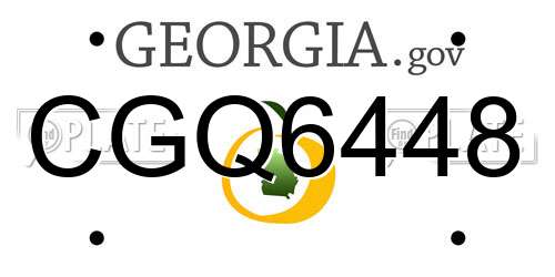 CGQ6448 Georgia License Plate