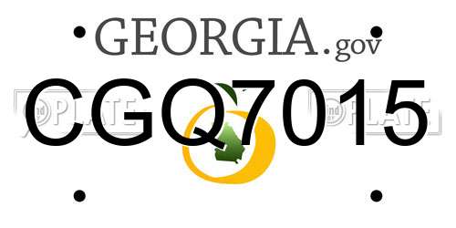 CGQ7015 Georgia License Plate