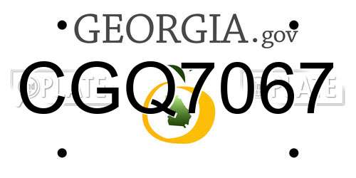 CGQ7067 Georgia License Plate