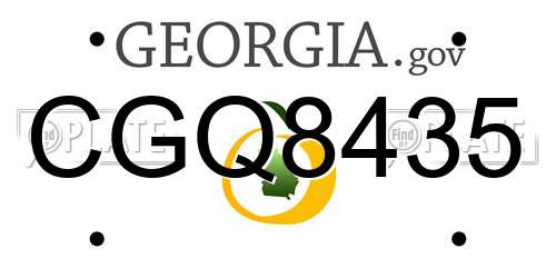 CGQ8435 Georgia License Plate