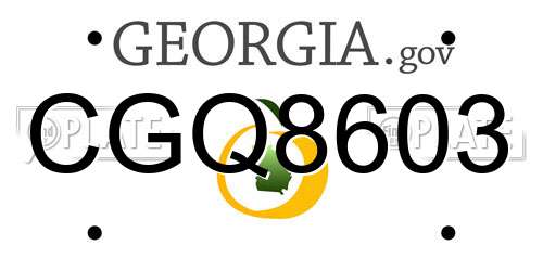 CGQ8603 Georgia License Plate