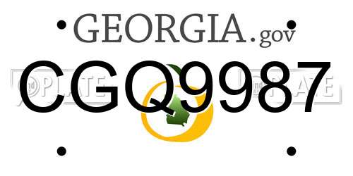 CGQ9987 Georgia License Plate