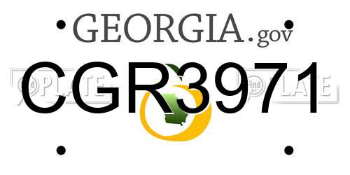 CGR3971 Georgia License Plate