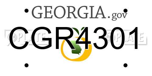CGR4301 Georgia License Plate