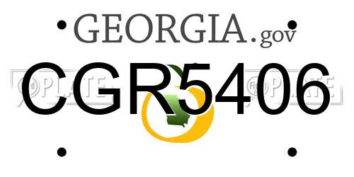 CGR5406 Georgia License Plate