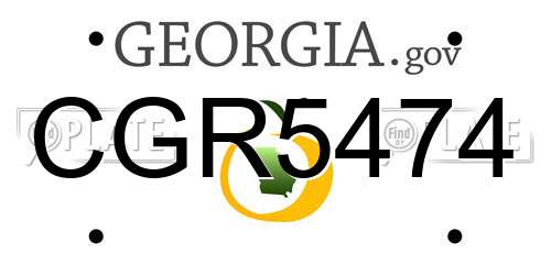 CGR5474 Georgia License Plate