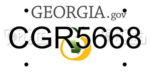 CGR5668 Georgia License Plate
