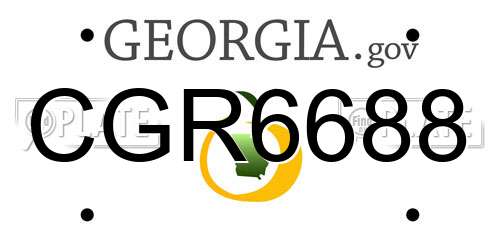 CGR6688 Georgia License Plate