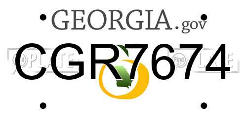 CGR7674 Georgia License Plate
