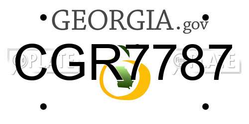 CGR7787 Georgia License Plate