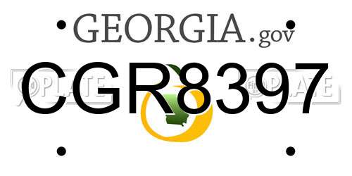 CGR8397 Georgia License Plate